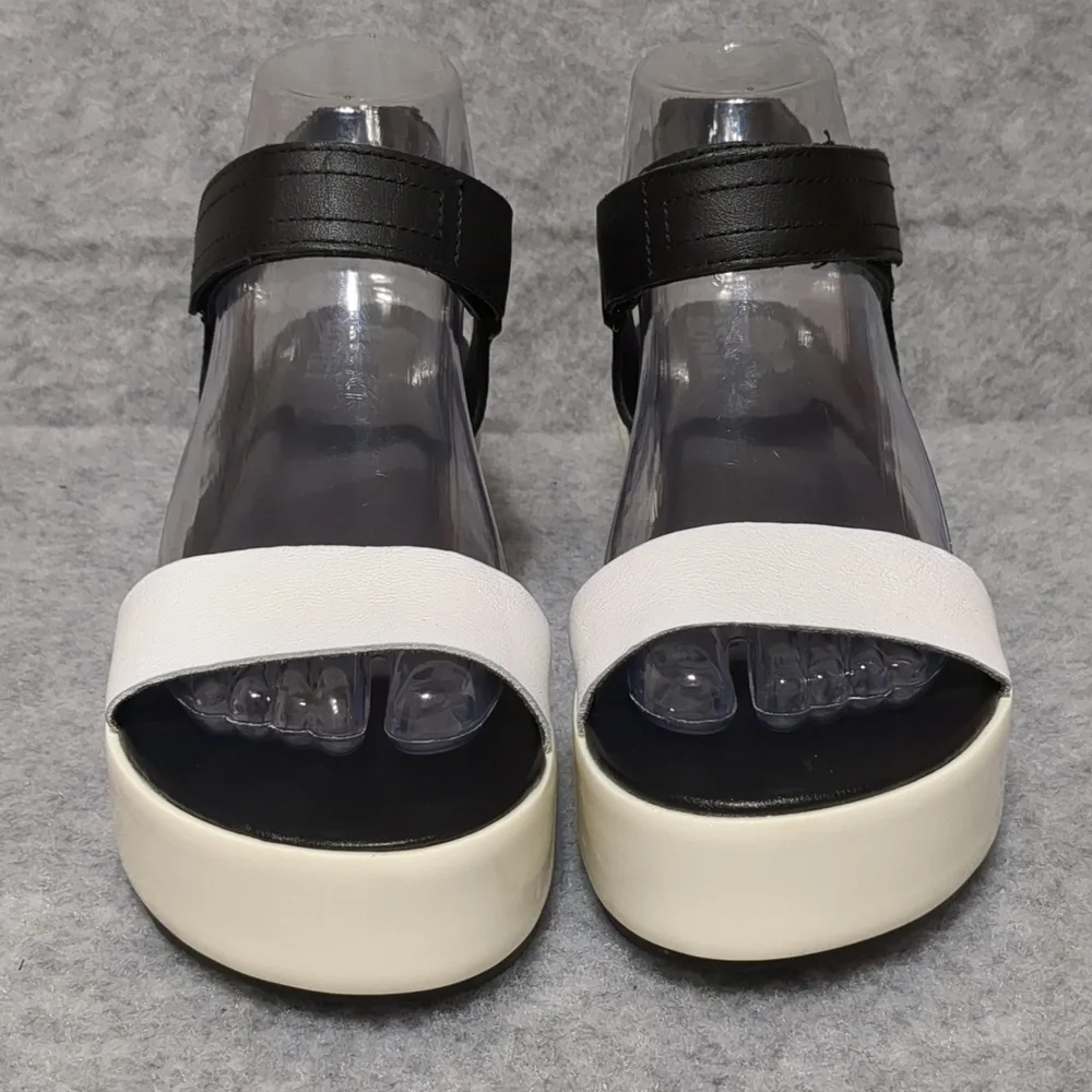 Sorel Cameron Flatform Platform Sandals White Black Colorblock Women's US Size 7 - Picture 3 of 8